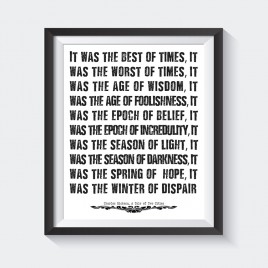 “A Tale of Two Cities” Opening Line – Downloadable Print