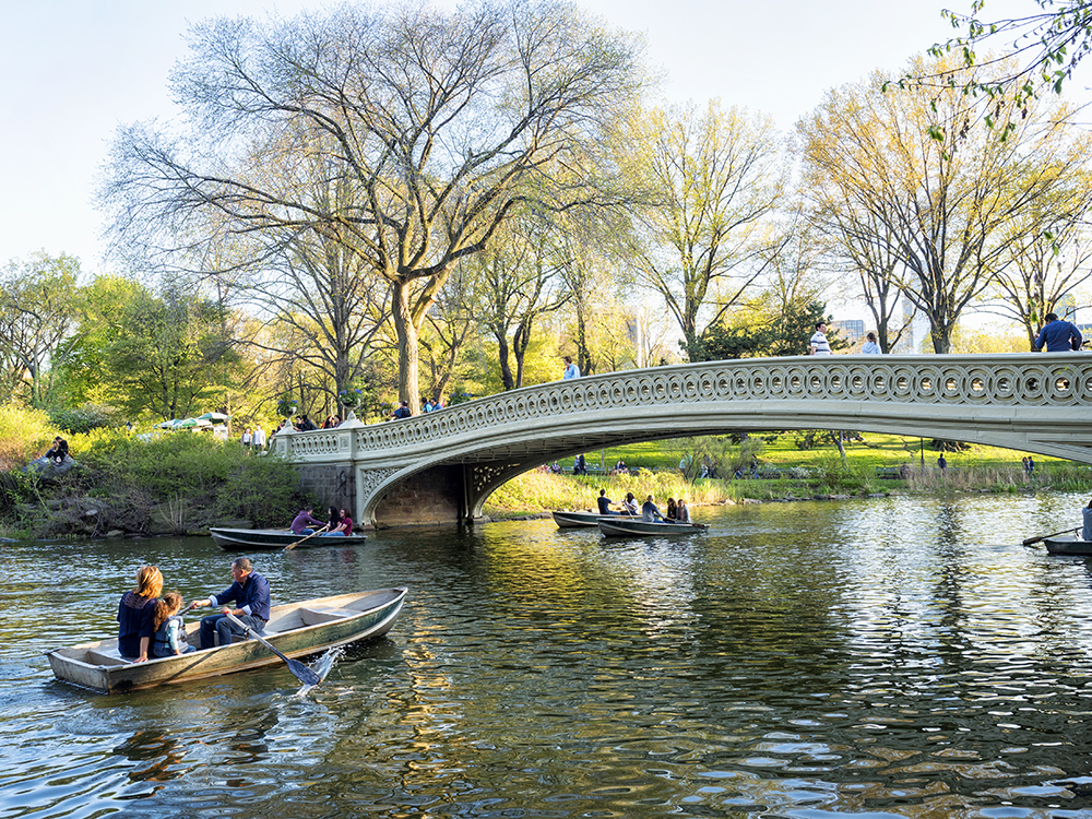 The Lake and Bow Bridge, Central Park