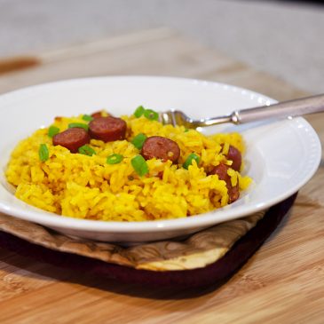 Quick Meal: Yellow Rice and Hotdogs