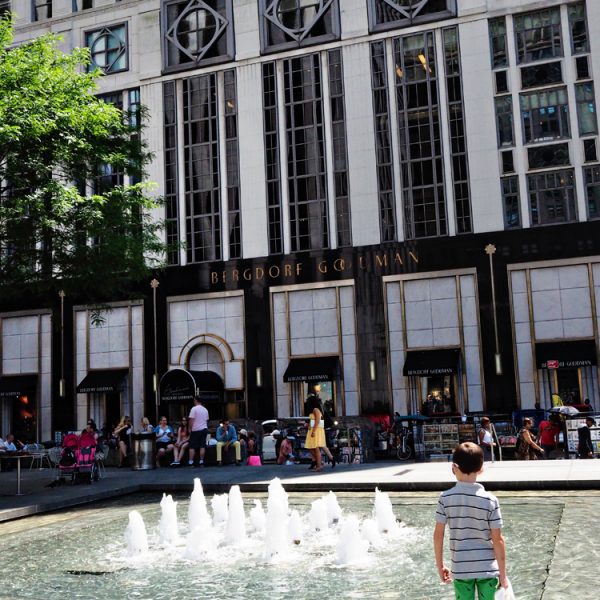 Overlooking the fountain and Bergdorf Goodman men's store