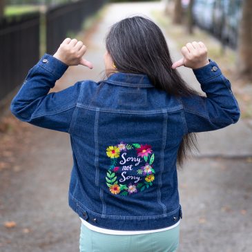 Embroidered Alina Sewing Design Co. Hampton Jean Jacket